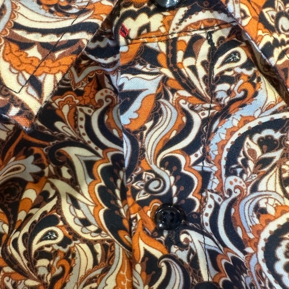Silver Stone Men’s Paisley Shirt 3XL (Fits like XL) Brown Orange Modern NWOT - Picture 11 of 14
